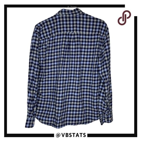 Orvis Large Blue and Charcoal Plaid Long Sleeve Button‎ Down Shirt - Picture 2 of 7